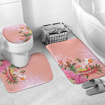 Australia Christmas Pink Cockatoo with Banksia Bathroom Set Coral Pink