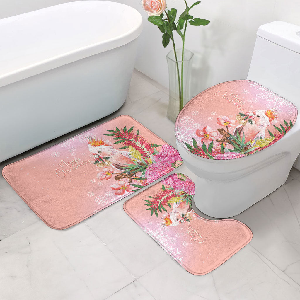 Australia Christmas Pink Cockatoo with Banksia Bathroom Set Coral Pink