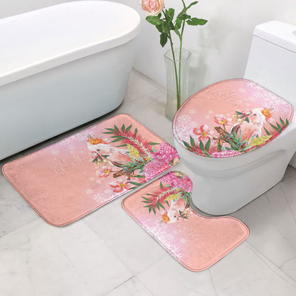 Australia Christmas Pink Cockatoo with Banksia Bathroom Set Coral Pink