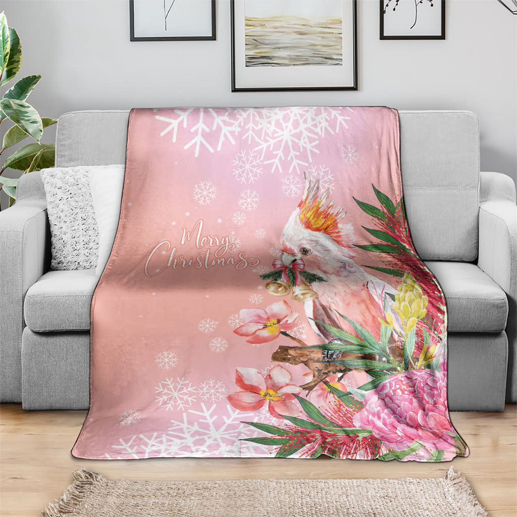 Australia Christmas Pink Cockatoo with Banksia Blanket Coral Pink