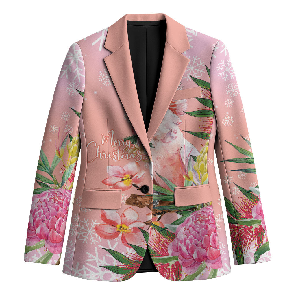 Australia Christmas Pink Cockatoo with Banksia Blazer Coral Pink