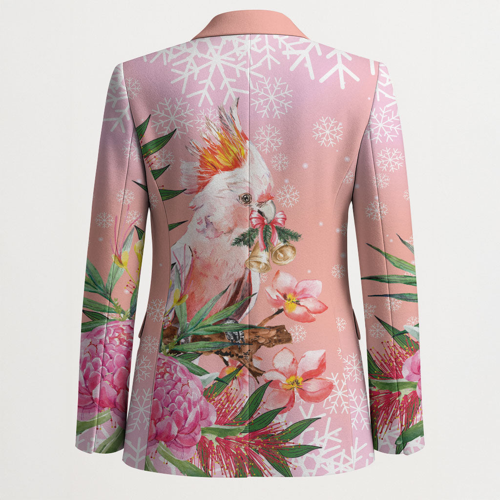 Australia Christmas Pink Cockatoo with Banksia Blazer Coral Pink
