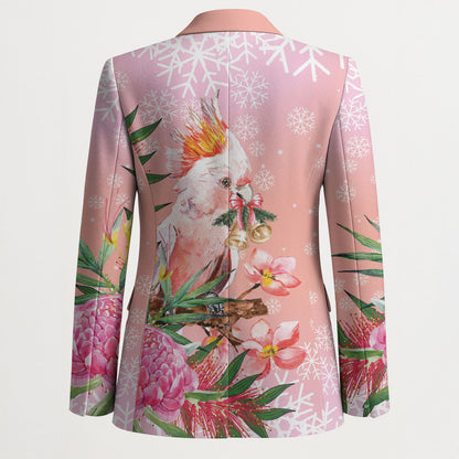 Australia Christmas Pink Cockatoo with Banksia Blazer Coral Pink