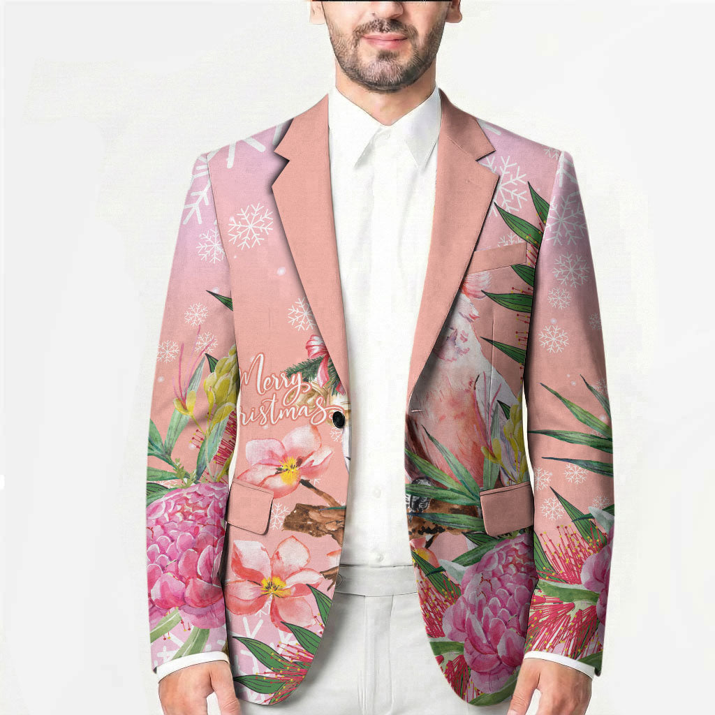 Australia Christmas Pink Cockatoo with Banksia Blazer Coral Pink