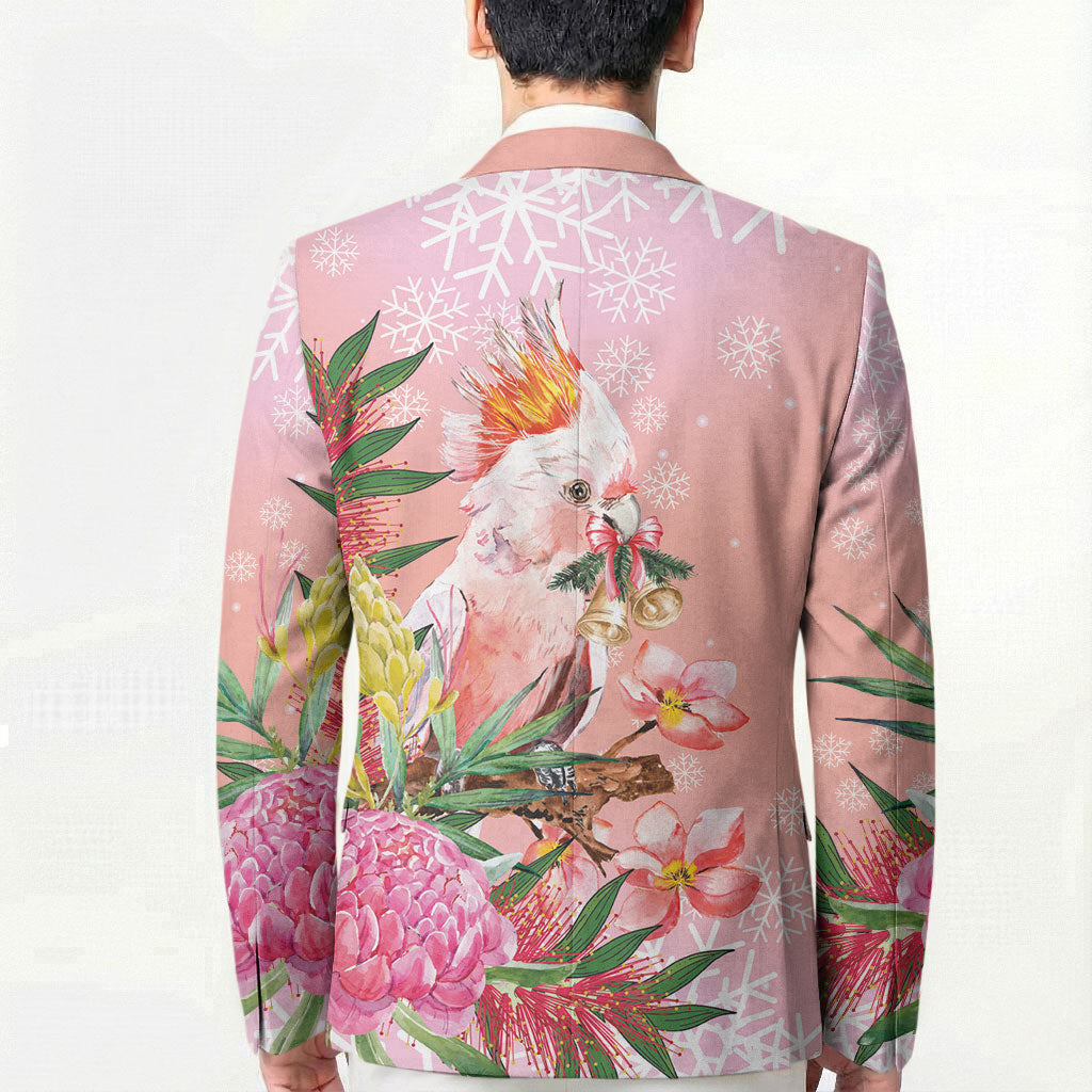 Australia Christmas Pink Cockatoo with Banksia Blazer Coral Pink