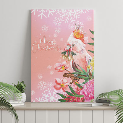 Australia Christmas Pink Cockatoo with Banksia Canvas Wall Art Coral Pink