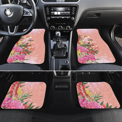 Australia Christmas Pink Cockatoo with Banksia Car Mats Coral Pink