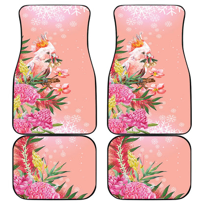 Australia Christmas Pink Cockatoo with Banksia Car Mats Coral Pink