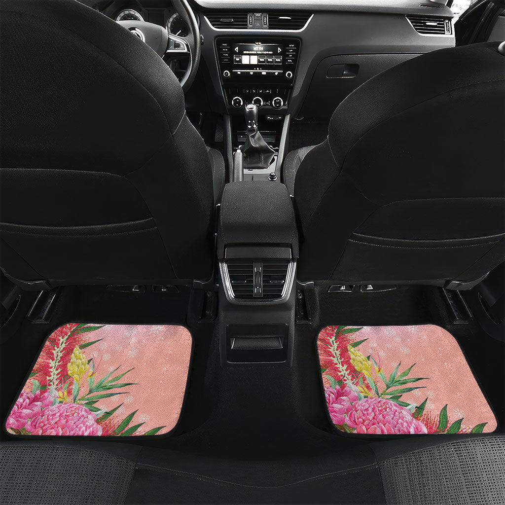 Australia Christmas Pink Cockatoo with Banksia Car Mats Coral Pink