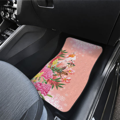 Australia Christmas Pink Cockatoo with Banksia Car Mats Coral Pink