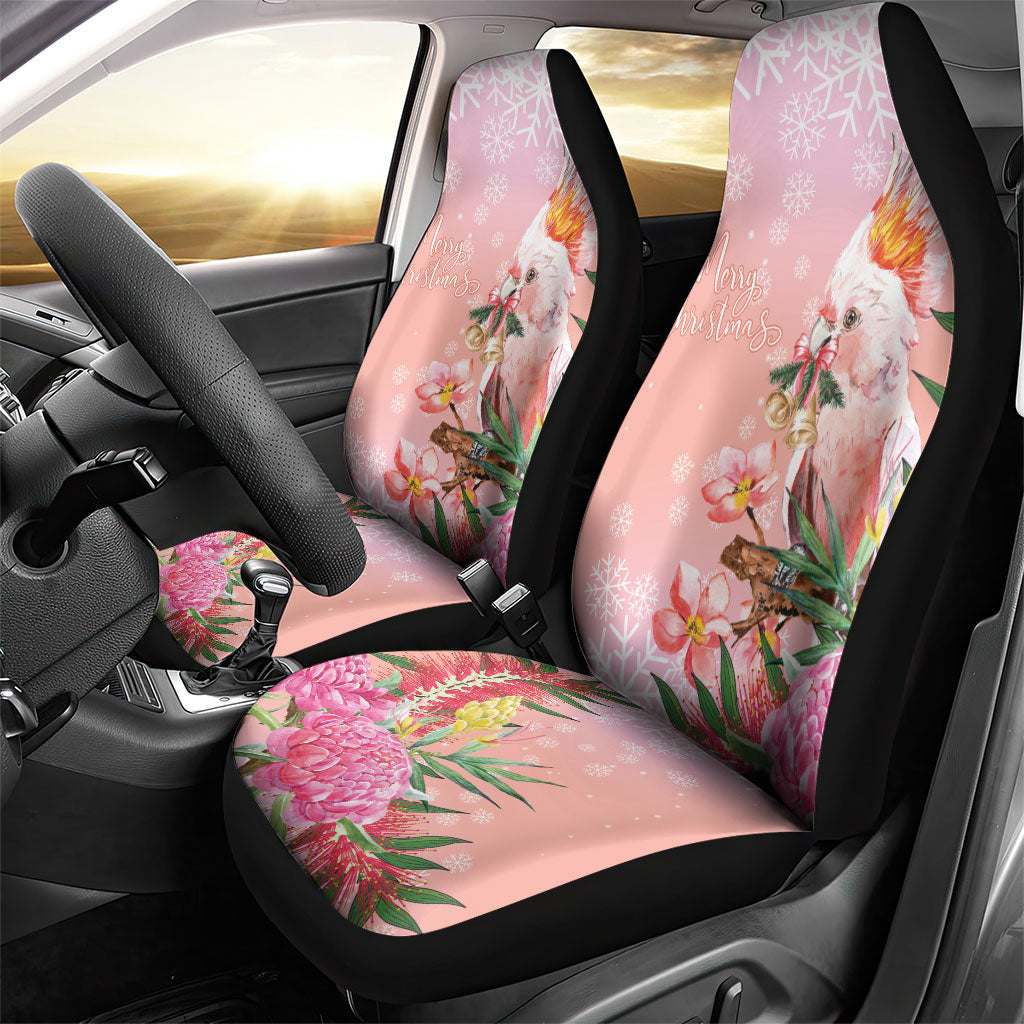 Australia Christmas Pink Cockatoo with Banksia Car Seat Cover Coral Pink