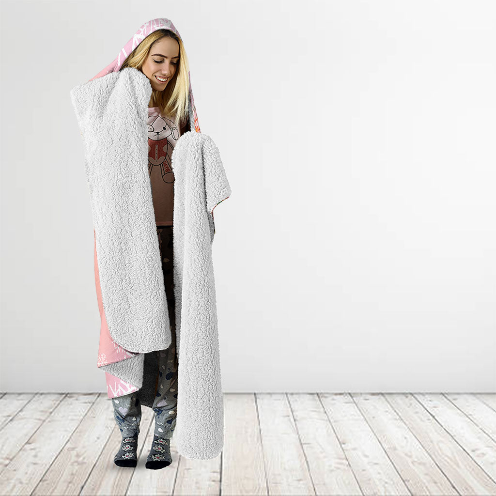 Australia Christmas Pink Cockatoo with Banksia Hooded Blanket Coral Pink