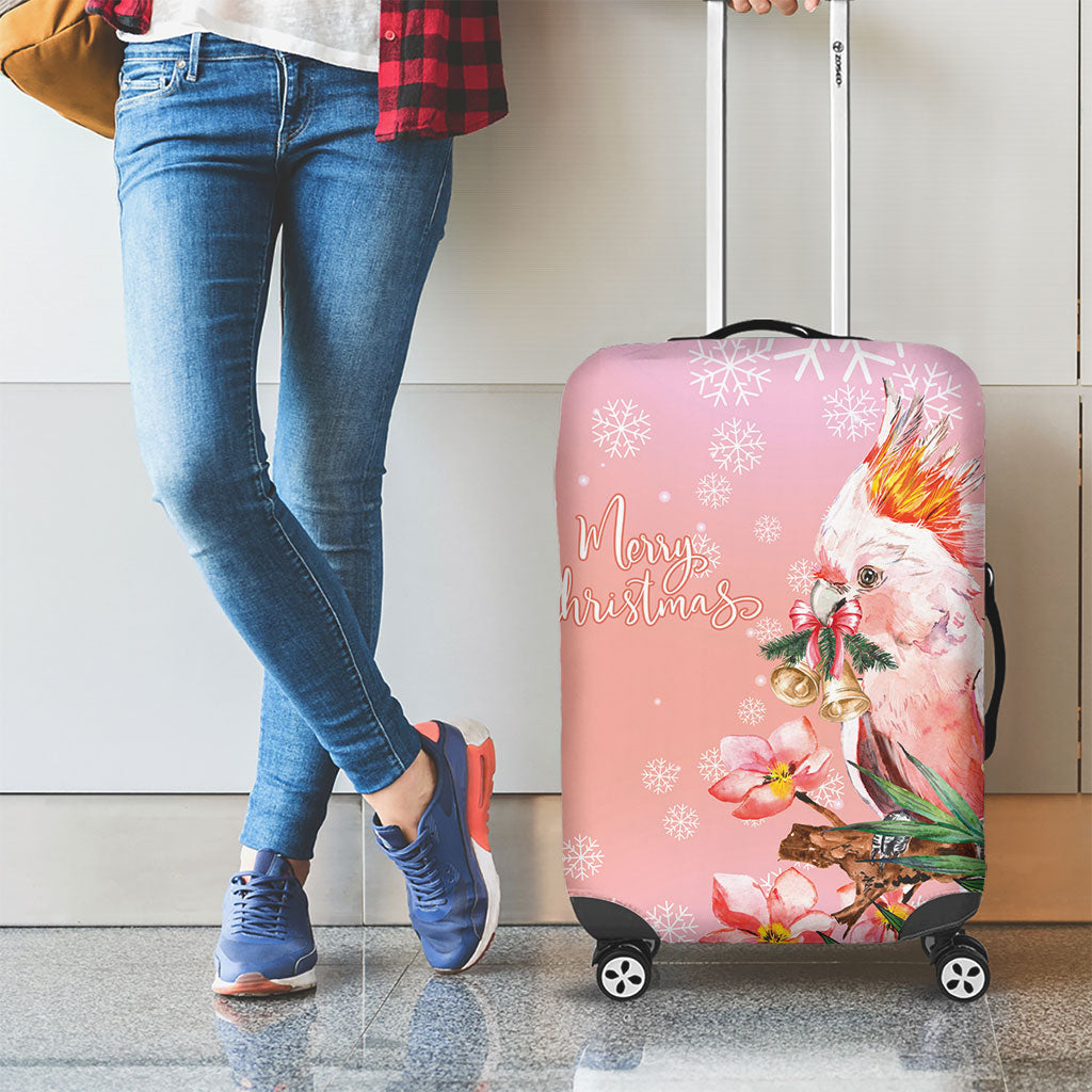 Australia Christmas Pink Cockatoo with Banksia Luggage Cover Coral Pink