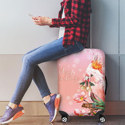 Australia Christmas Pink Cockatoo with Banksia Luggage Cover Coral Pink