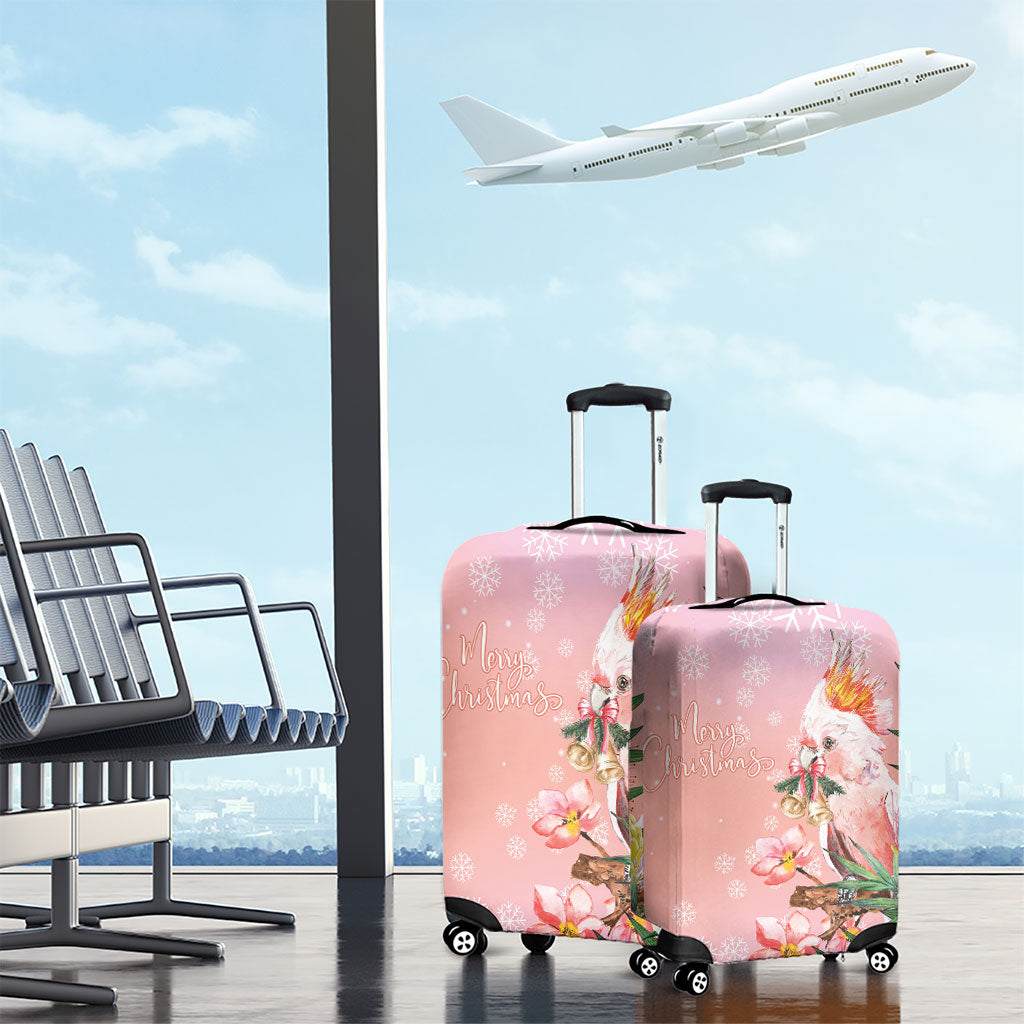 Australia Christmas Pink Cockatoo with Banksia Luggage Cover Coral Pink