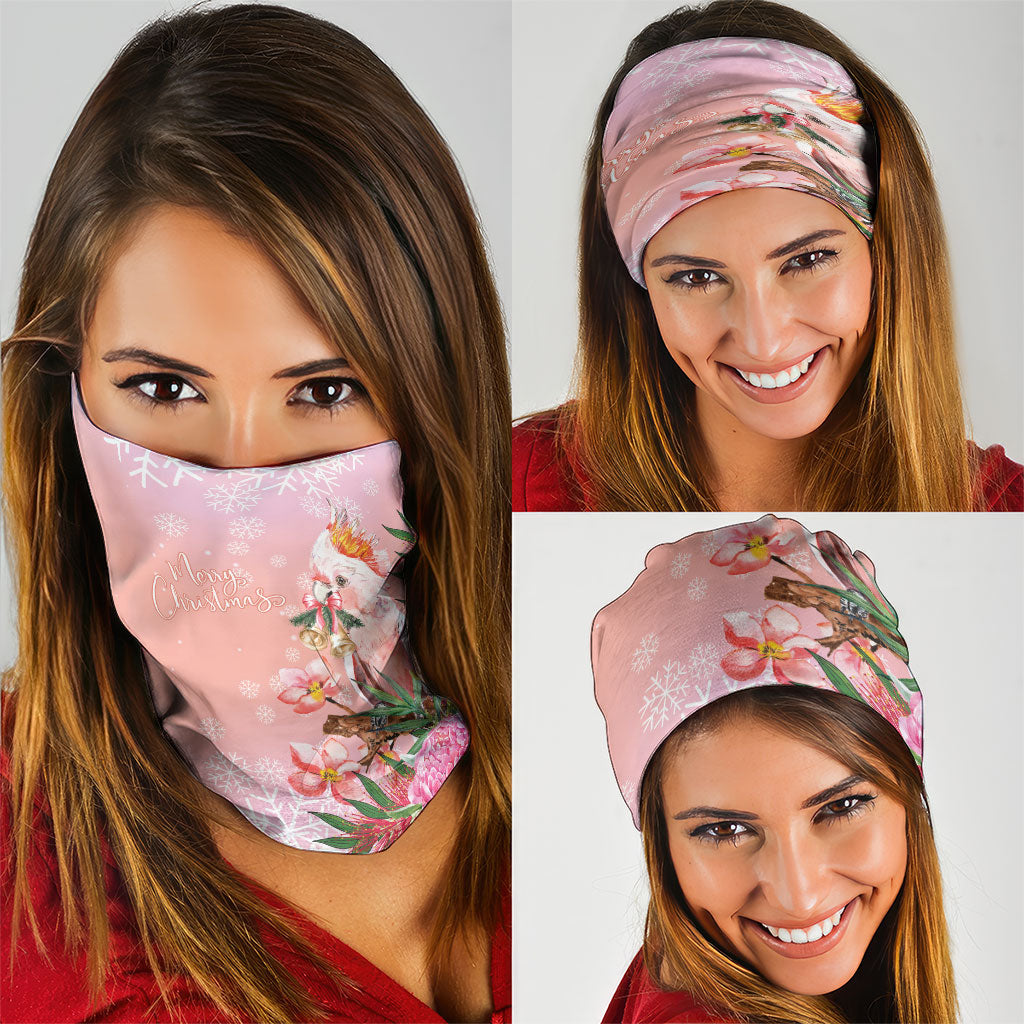 Australia Christmas Pink Cockatoo with Banksia Neck Gaiter Coral Pink