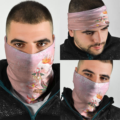 Australia Christmas Pink Cockatoo with Banksia Neck Gaiter Coral Pink