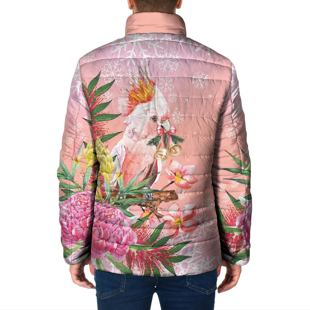 Australia Christmas Pink Cockatoo with Banksia Padded Jacket Coral Pink