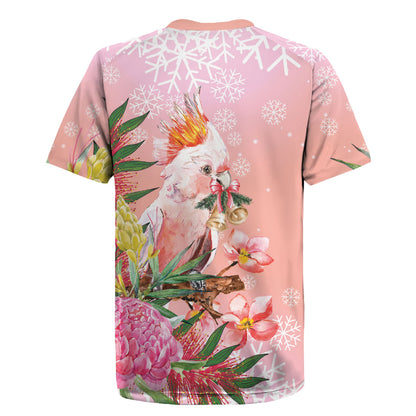 Australia Christmas Pink Cockatoo with Banksia Rugby Jersey Coral Pink