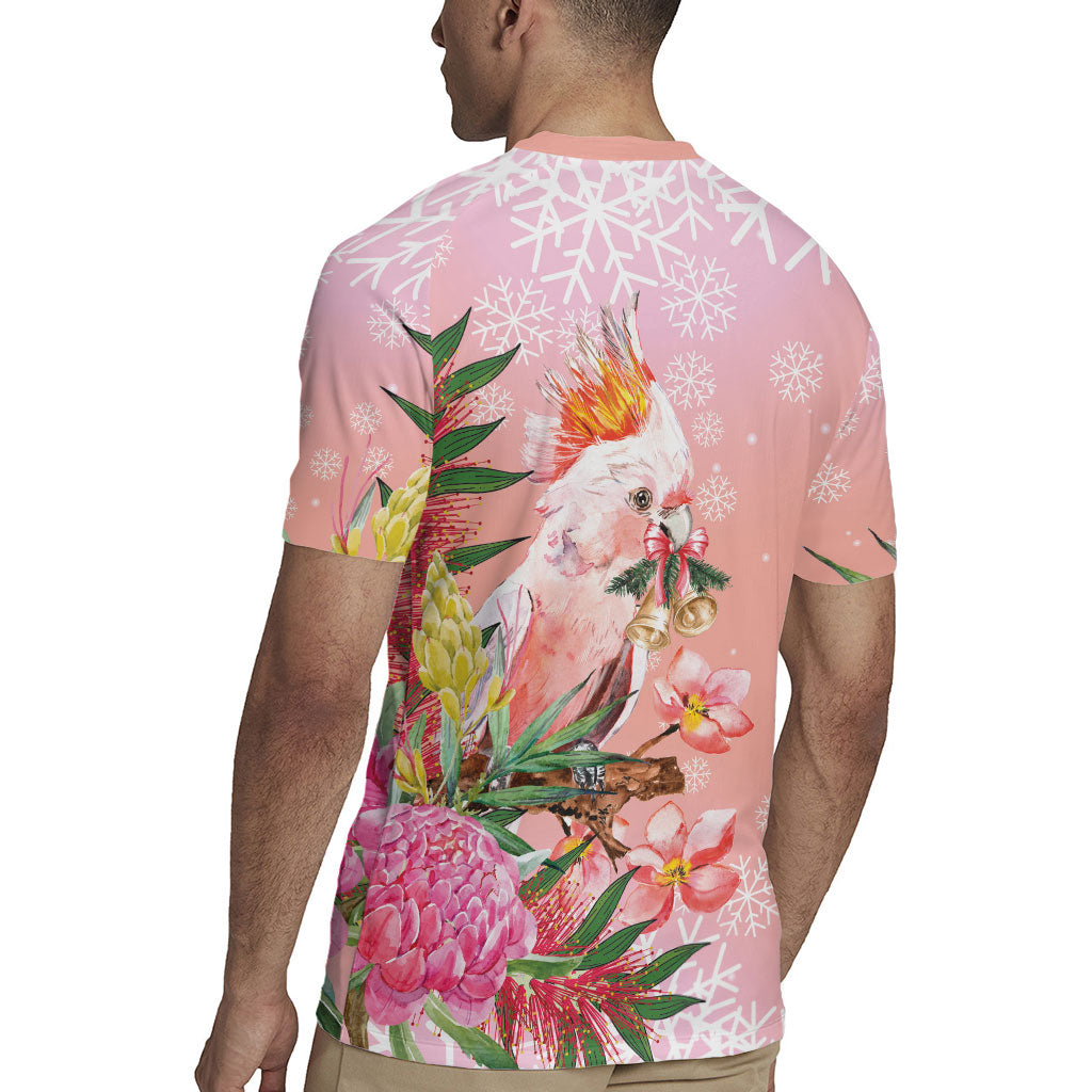 Australia Christmas Pink Cockatoo with Banksia Rugby Jersey Coral Pink