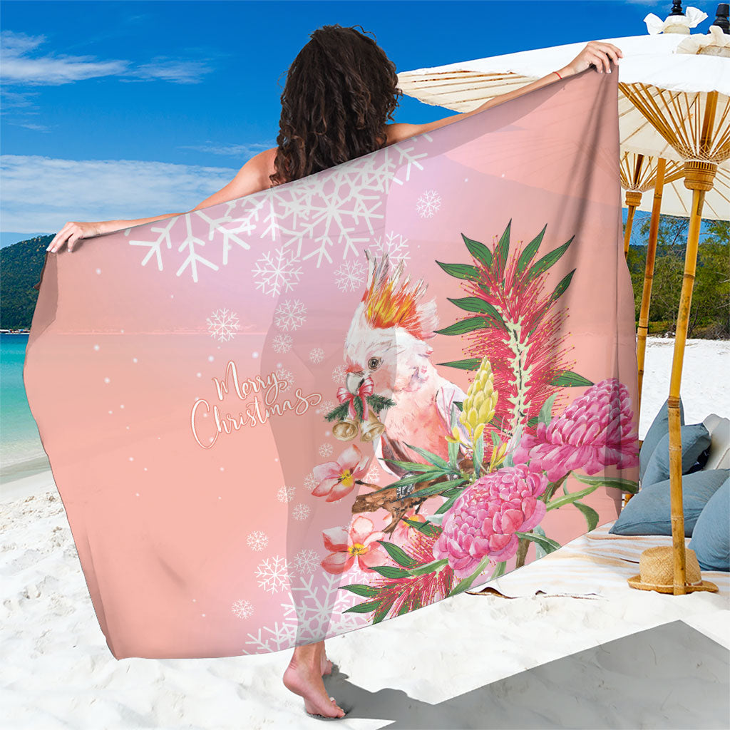 Australia Christmas Pink Cockatoo with Banksia Sarong Coral Pink