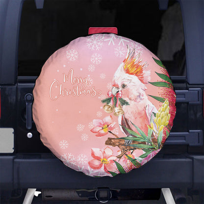 Australia Christmas Pink Cockatoo with Banksia Spare Tire Cover Coral Pink