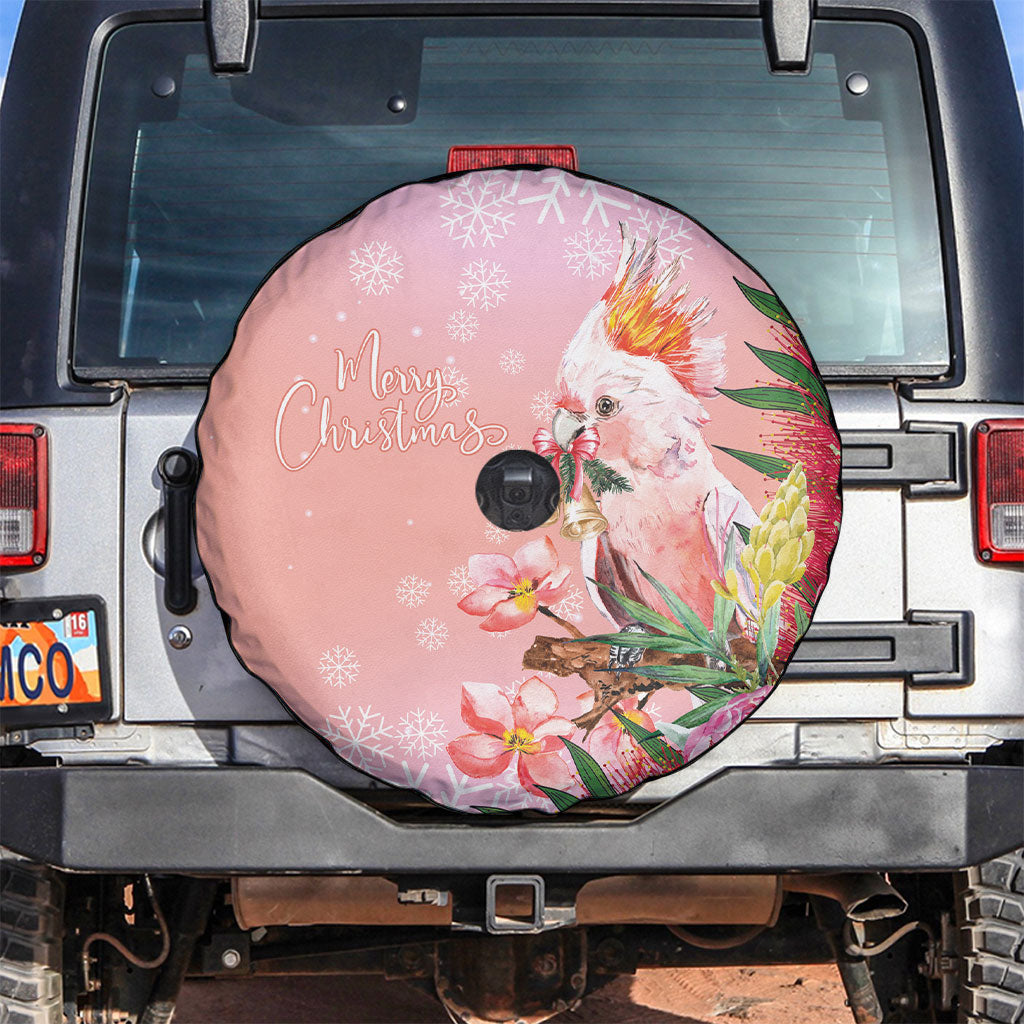 Australia Christmas Pink Cockatoo with Banksia Spare Tire Cover Coral Pink