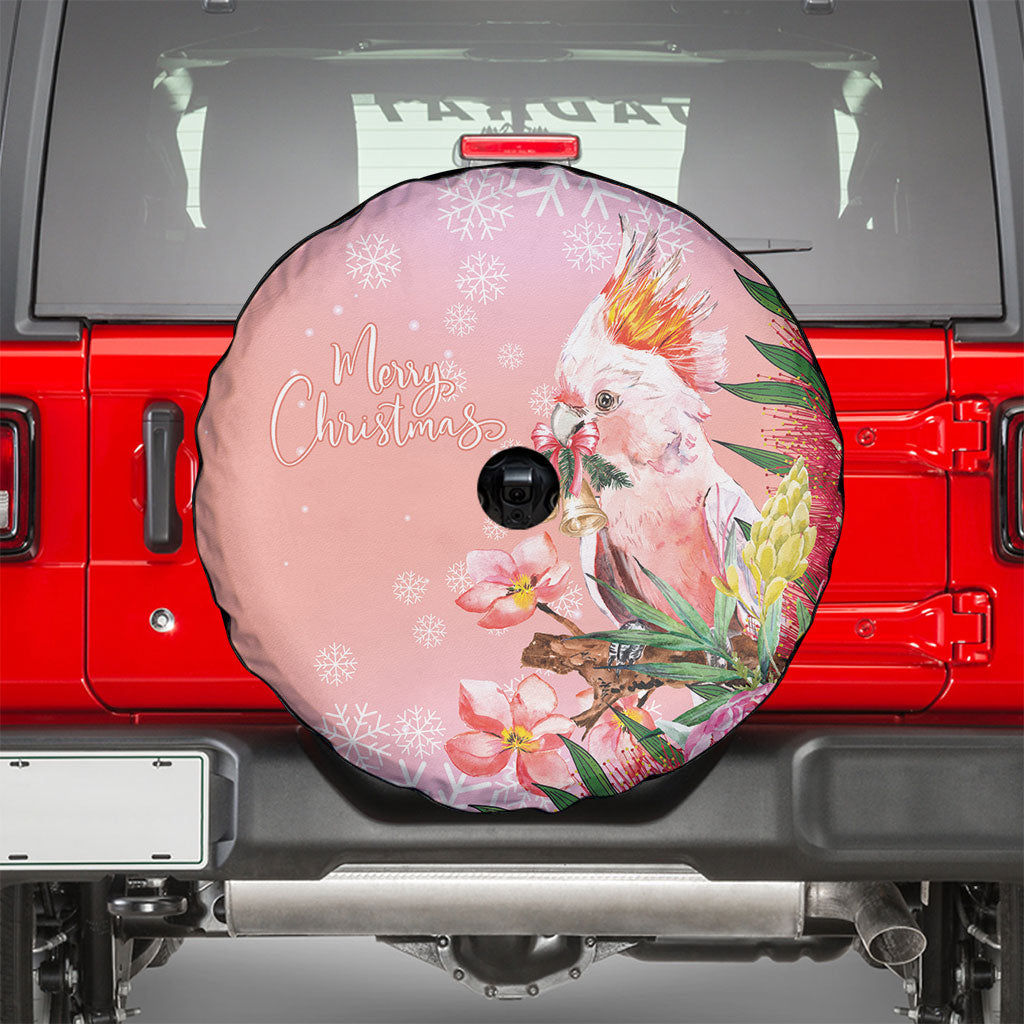 Australia Christmas Pink Cockatoo with Banksia Spare Tire Cover Coral Pink