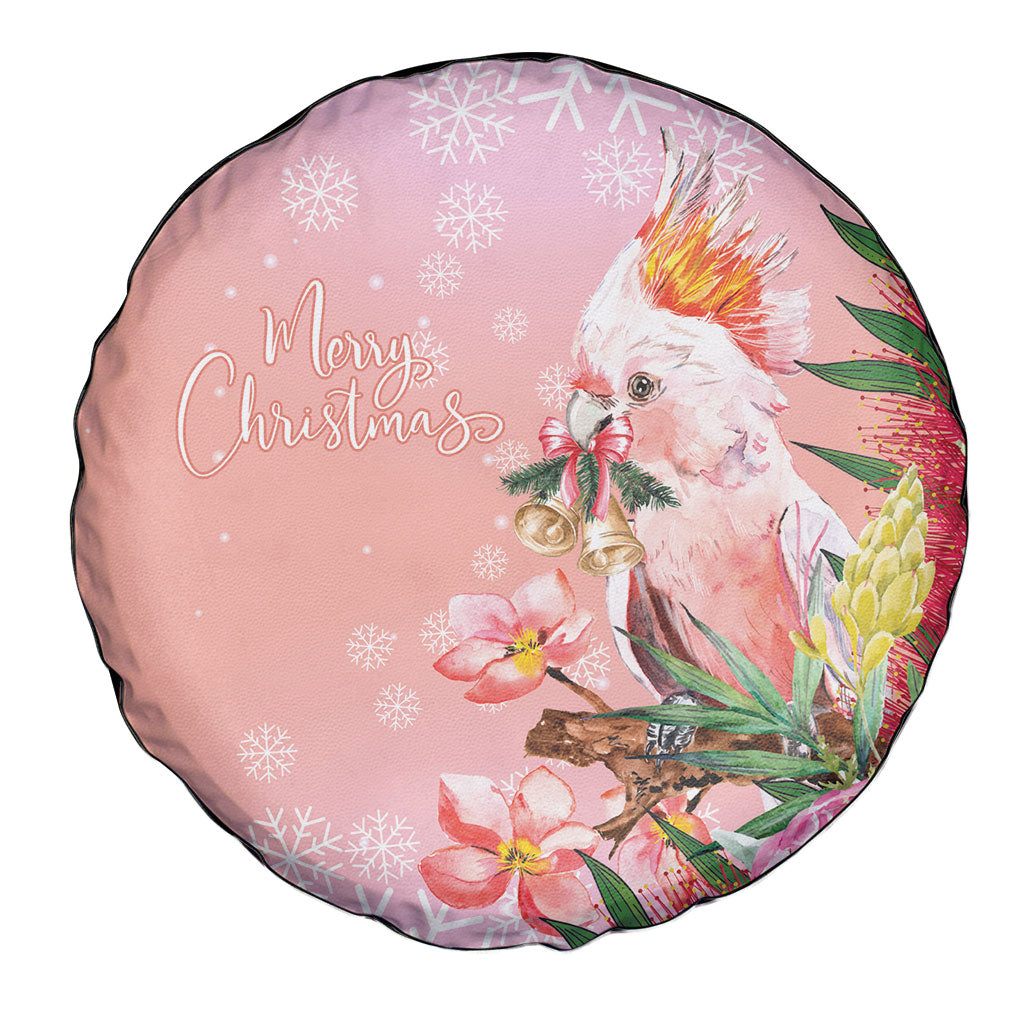 Australia Christmas Pink Cockatoo with Banksia Spare Tire Cover Coral Pink