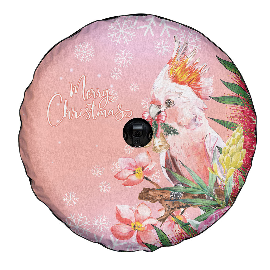 Australia Christmas Pink Cockatoo with Banksia Spare Tire Cover Coral Pink