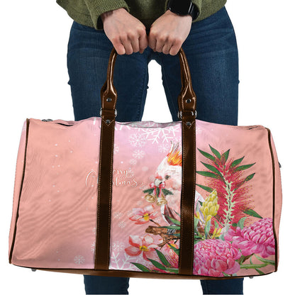 Australia Christmas Pink Cockatoo with Banksia Travel Bag Coral Pink