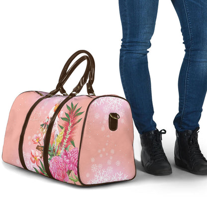 Australia Christmas Pink Cockatoo with Banksia Travel Bag Coral Pink