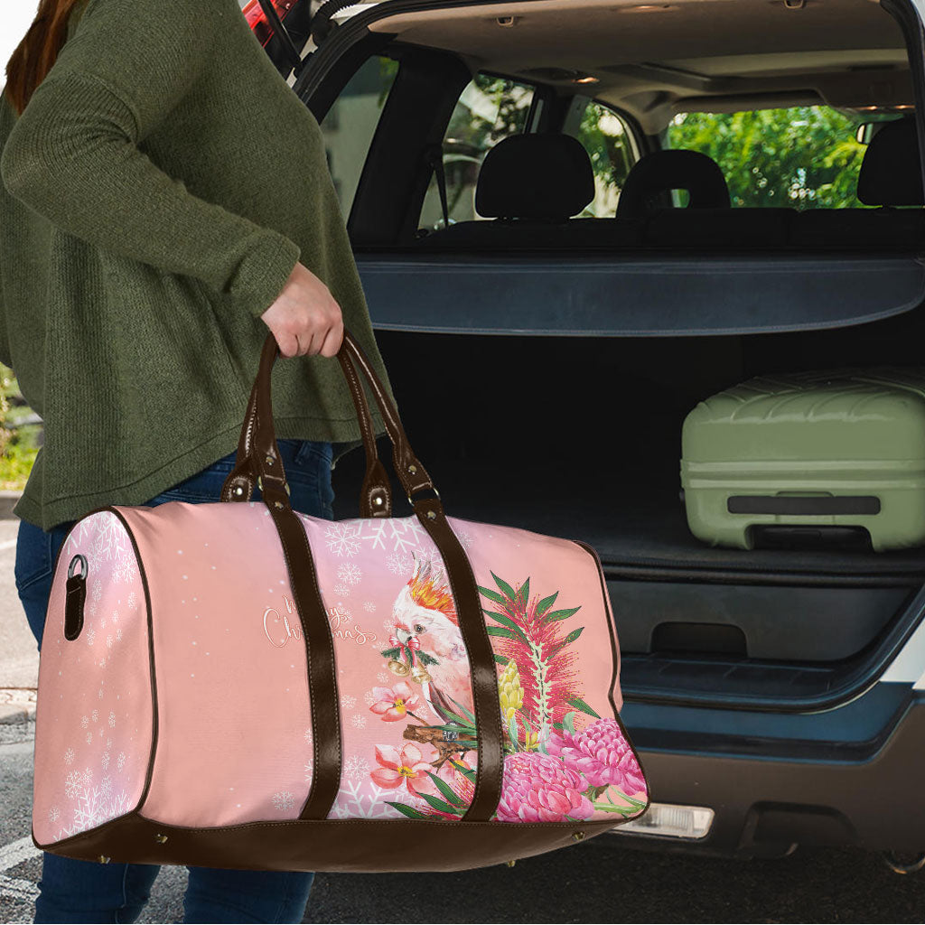 Australia Christmas Pink Cockatoo with Banksia Travel Bag Coral Pink