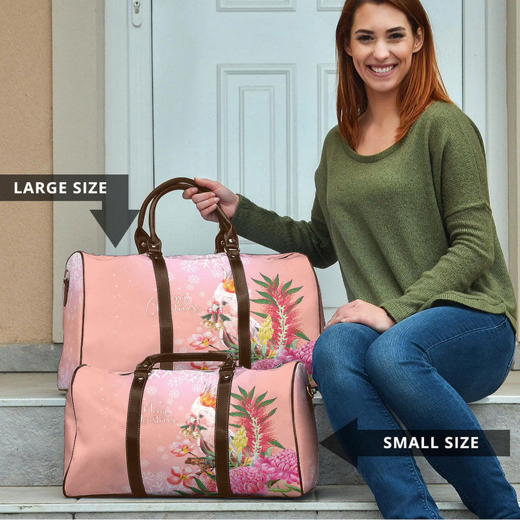 Australia Christmas Pink Cockatoo with Banksia Travel Bag Coral Pink
