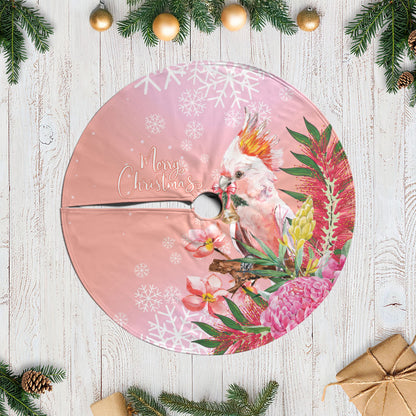 Australia Christmas Pink Cockatoo with Banksia Tree Skirt Coral Pink