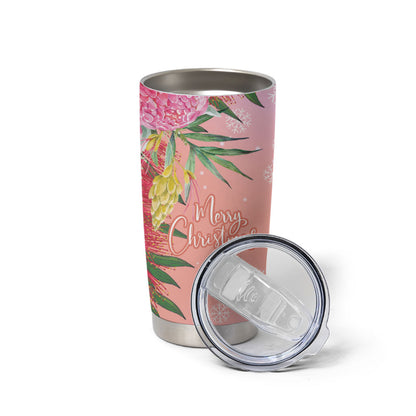 Australia Christmas Pink Cockatoo with Banksia Tumbler Cup Coral Pink
