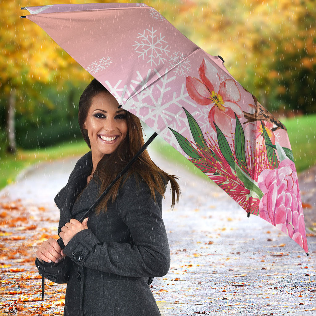 Australia Christmas Pink Cockatoo with Banksia Umbrella Coral Pink