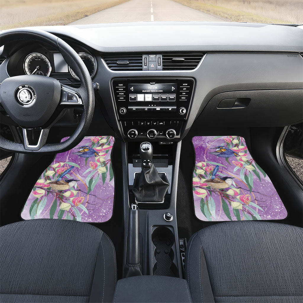 Australia Epilepsy Month Car Mats Purple Fairy Wren with Eucalyptus Flowers