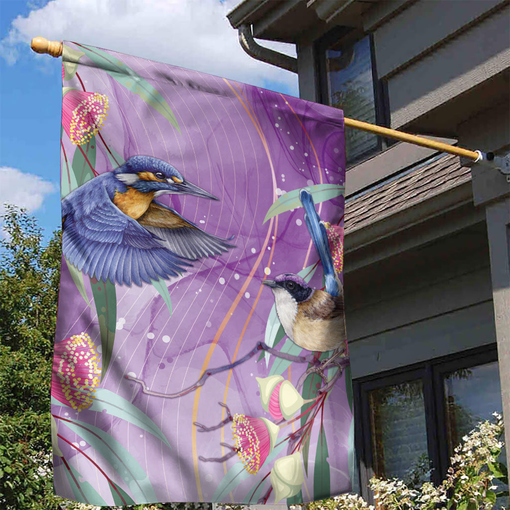 Australia Epilepsy Month Garden Flag Purple Fairy Wren with Eucalyptus Flowers