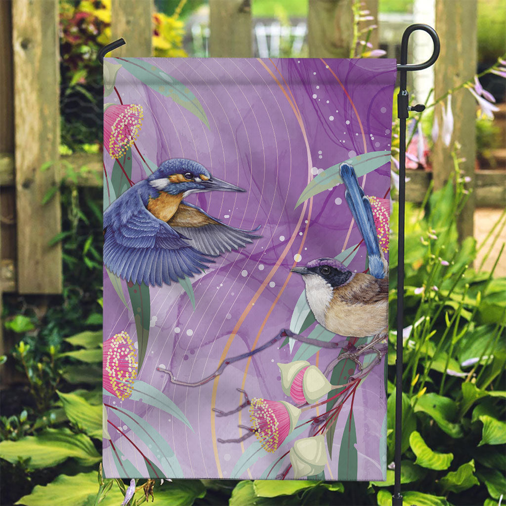 Australia Epilepsy Month Garden Flag Purple Fairy Wren with Eucalyptus Flowers