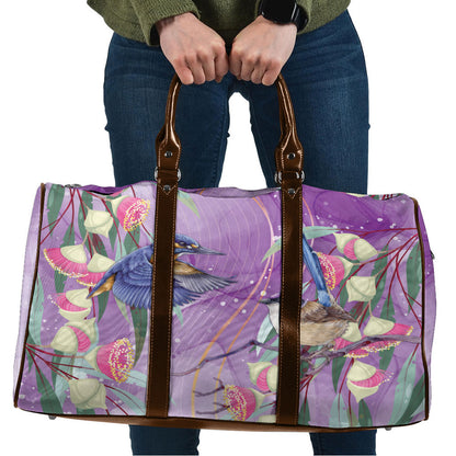 Australia Epilepsy Month Travel Bag Purple Fairy Wren with Eucalyptus Flowers
