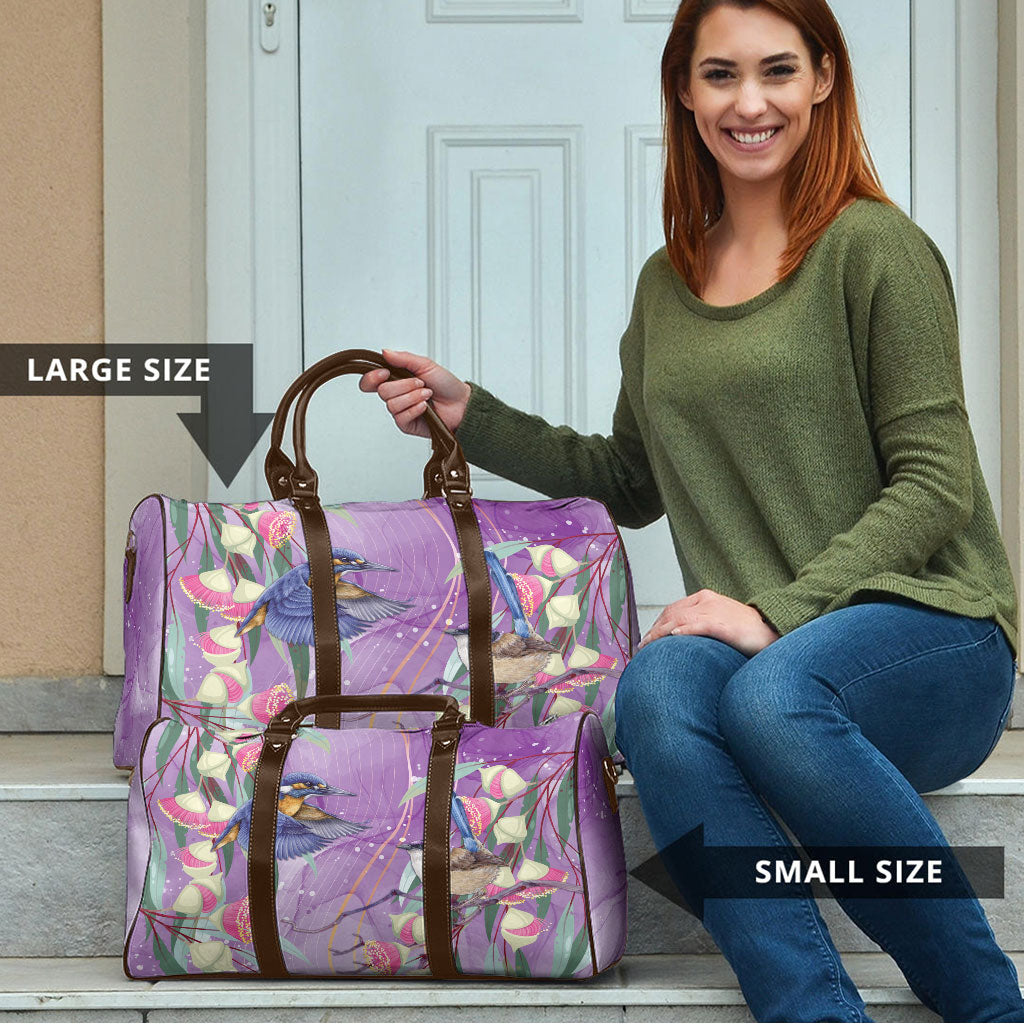 Australia Epilepsy Month Travel Bag Purple Fairy Wren with Eucalyptus Flowers
