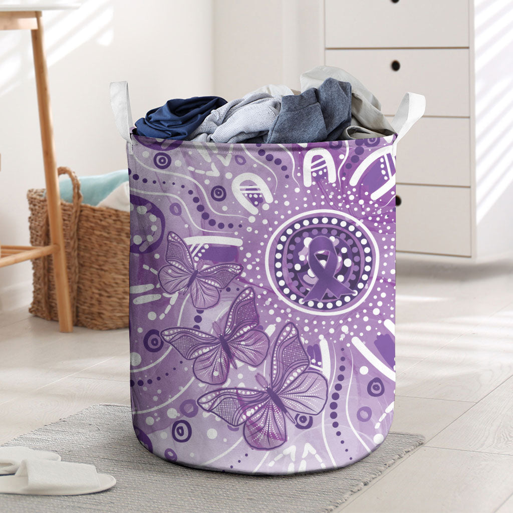 Australia Epilepsy Month Indigenous Laundry Basket Butterfly Aboriginal Art