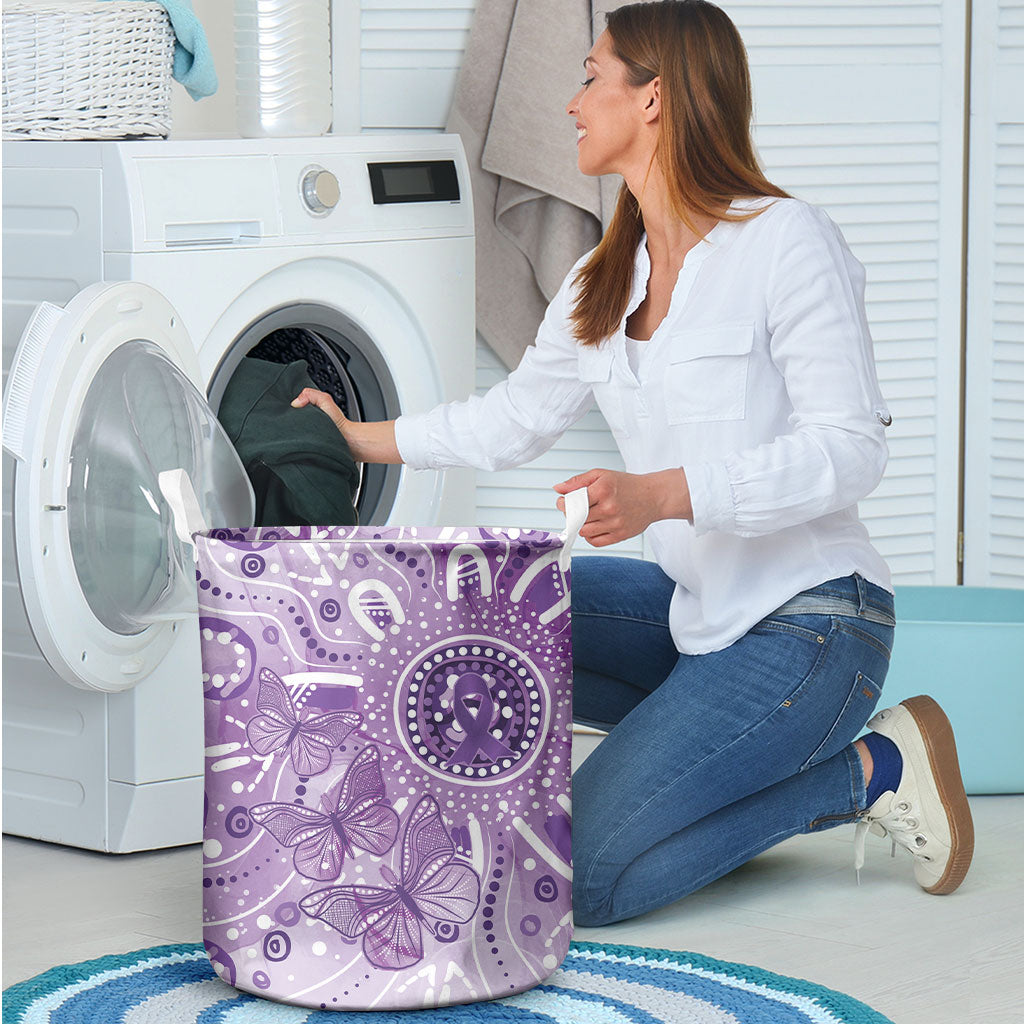 Australia Epilepsy Month Indigenous Laundry Basket Butterfly Aboriginal Art