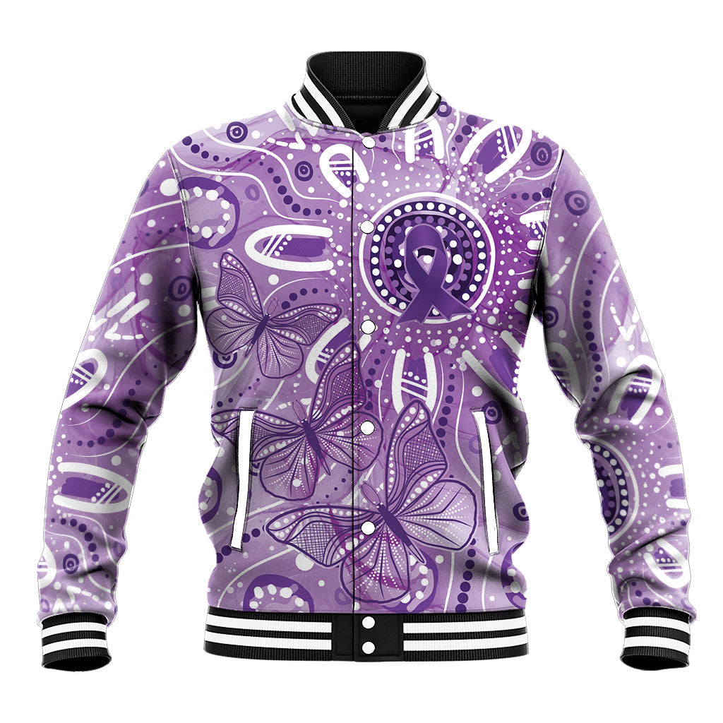 Australia Epilepsy Month Indigenous Baseball Jacket Butterfly Aboriginal Art