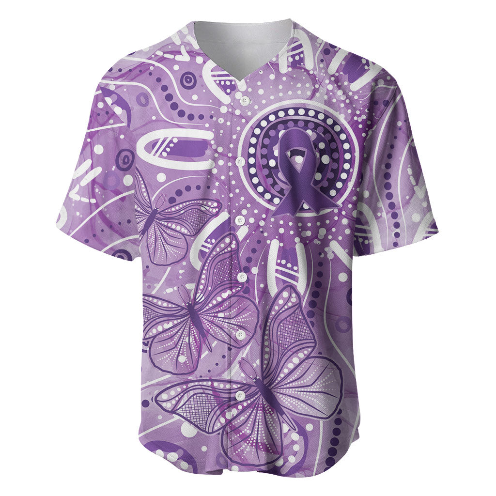 Australia Epilepsy Month Indigenous Baseball Jersey Butterfly Aboriginal Art