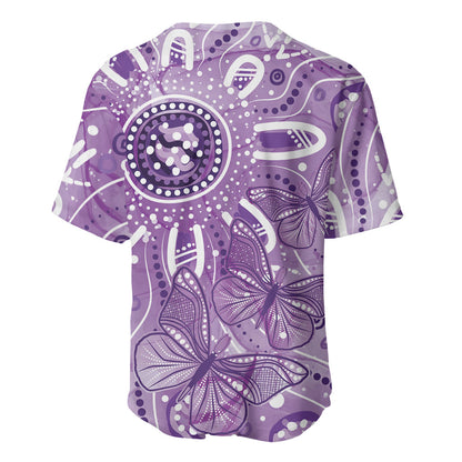 Australia Epilepsy Month Indigenous Baseball Jersey Butterfly Aboriginal Art
