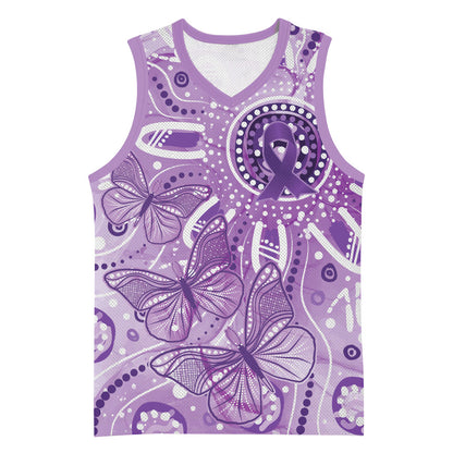 Australia Epilepsy Month Indigenous Basketball Jersey Butterfly Aboriginal Art