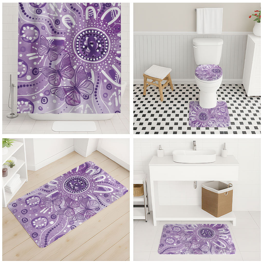 Australia Epilepsy Month Indigenous Bathroom Set Butterfly Aboriginal Art
