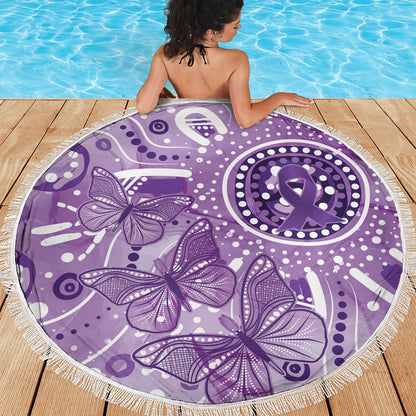 Australia Epilepsy Month Indigenous Beach Blanket Butterfly Aboriginal Art